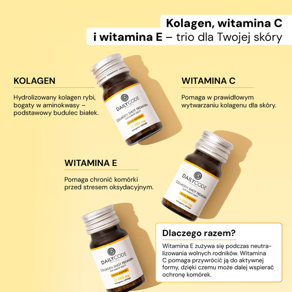 Collagen Shot Premium+, 13 000 mg kolagenu rybiego, 15 szt., smak mango